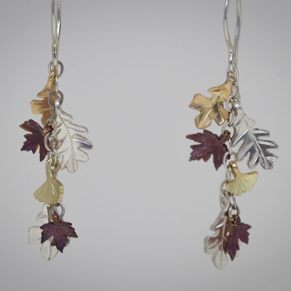 Sterling silver and 14K gold leaf medley